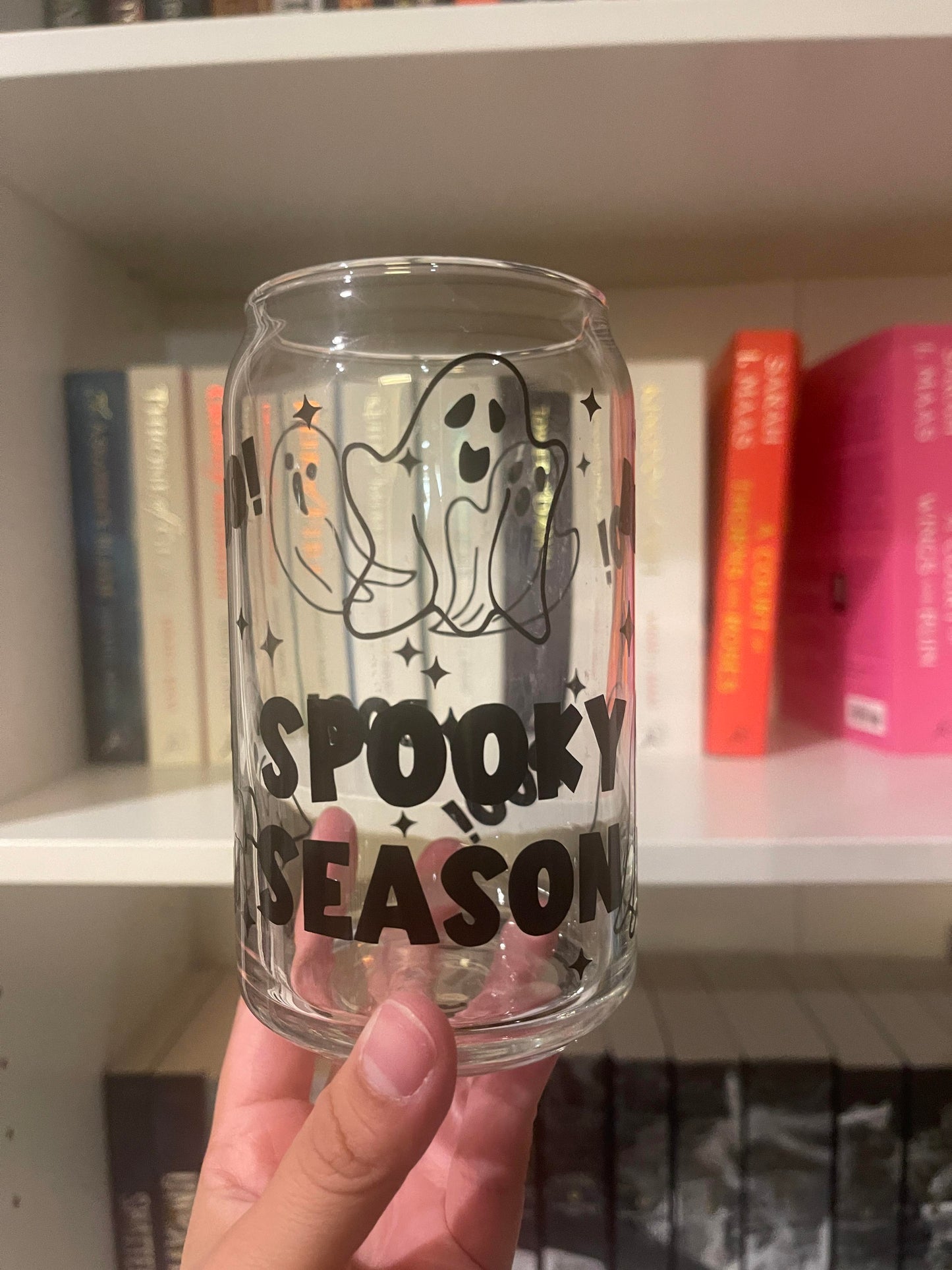 Spooky Season Vibes Glass – 16oz Halloween Iced Coffee Cup