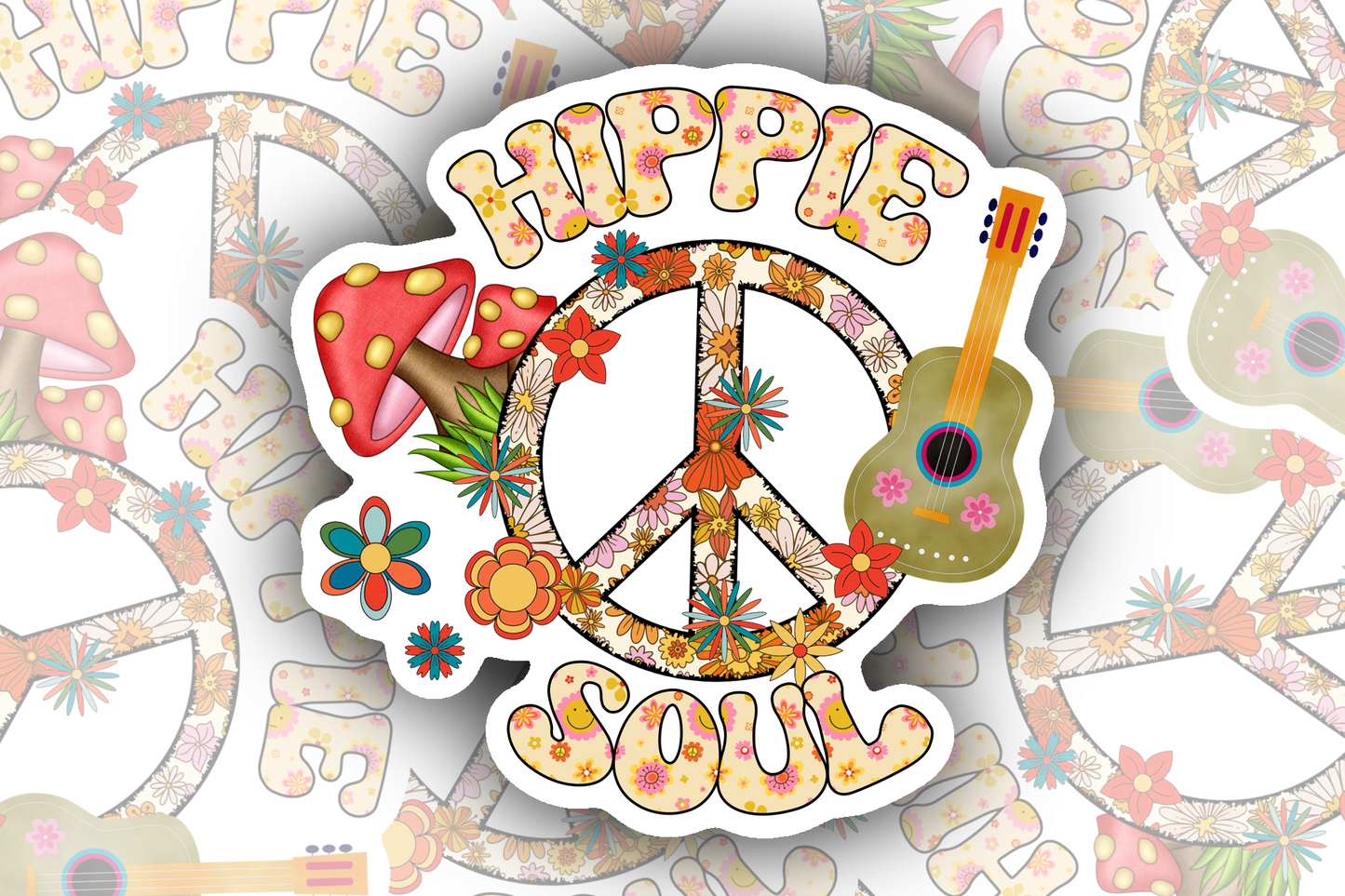 Hippie Soul Sticker – Weatherproof Boho Vinyl Sticker for Laptop & More