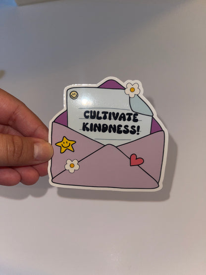 Cultivate Kindness Sticker – 3 inch Waterproof Sticker Paper