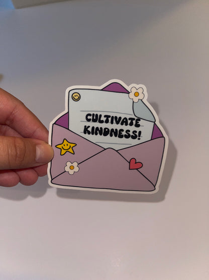 Cultivate Kindness Sticker – 3 inch Waterproof Sticker Paper