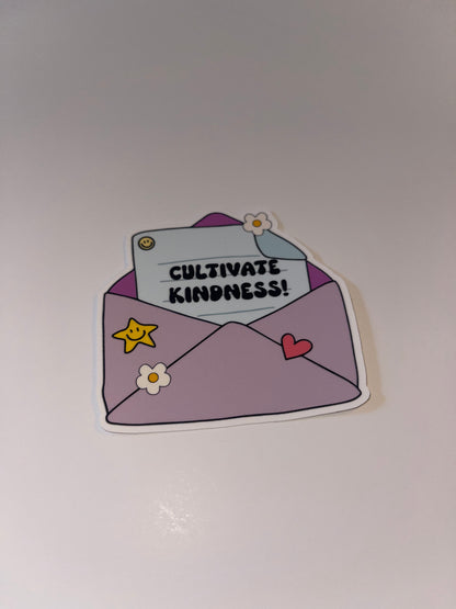 Cultivate Kindness Sticker – 3 inch Waterproof Sticker Paper