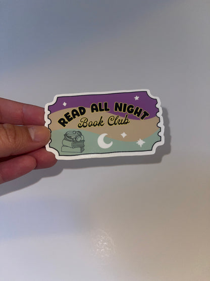 Read All Night Sticker – 3 inch Waterproof Sticker Paper