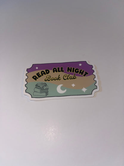 Read All Night Sticker – 3 inch Waterproof Sticker Paper