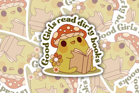 Good Girls Read Dirty Books Sticker