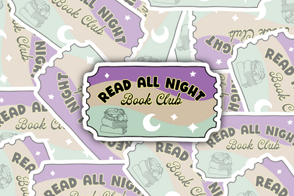 Read All Night Sticker – 3 inch Waterproof Sticker Paper