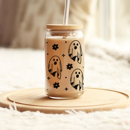 Daisy Ghost Glass – 16oz Spooky Cute Iced Drink Cup