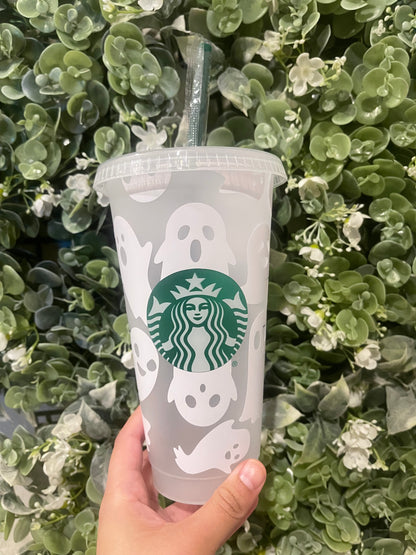 Ghost Cold Cup – Spooky Cute Tumbler with Lid & Straw (24 oz)