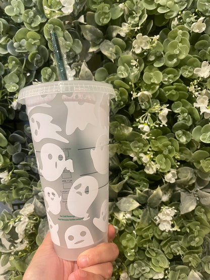 Ghost Cold Cup – Spooky Cute Tumbler with Lid & Straw (24 oz)