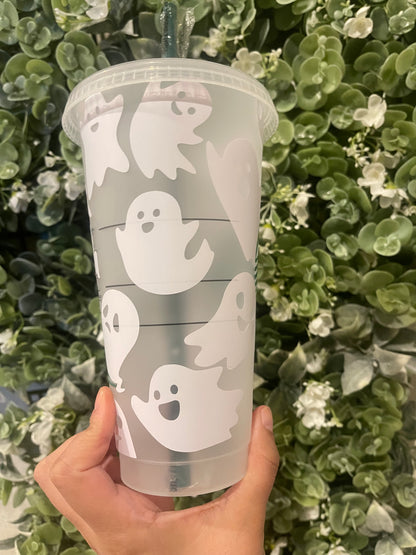 Ghost Cold Cup – Spooky Cute Tumbler with Lid & Straw (24 oz)